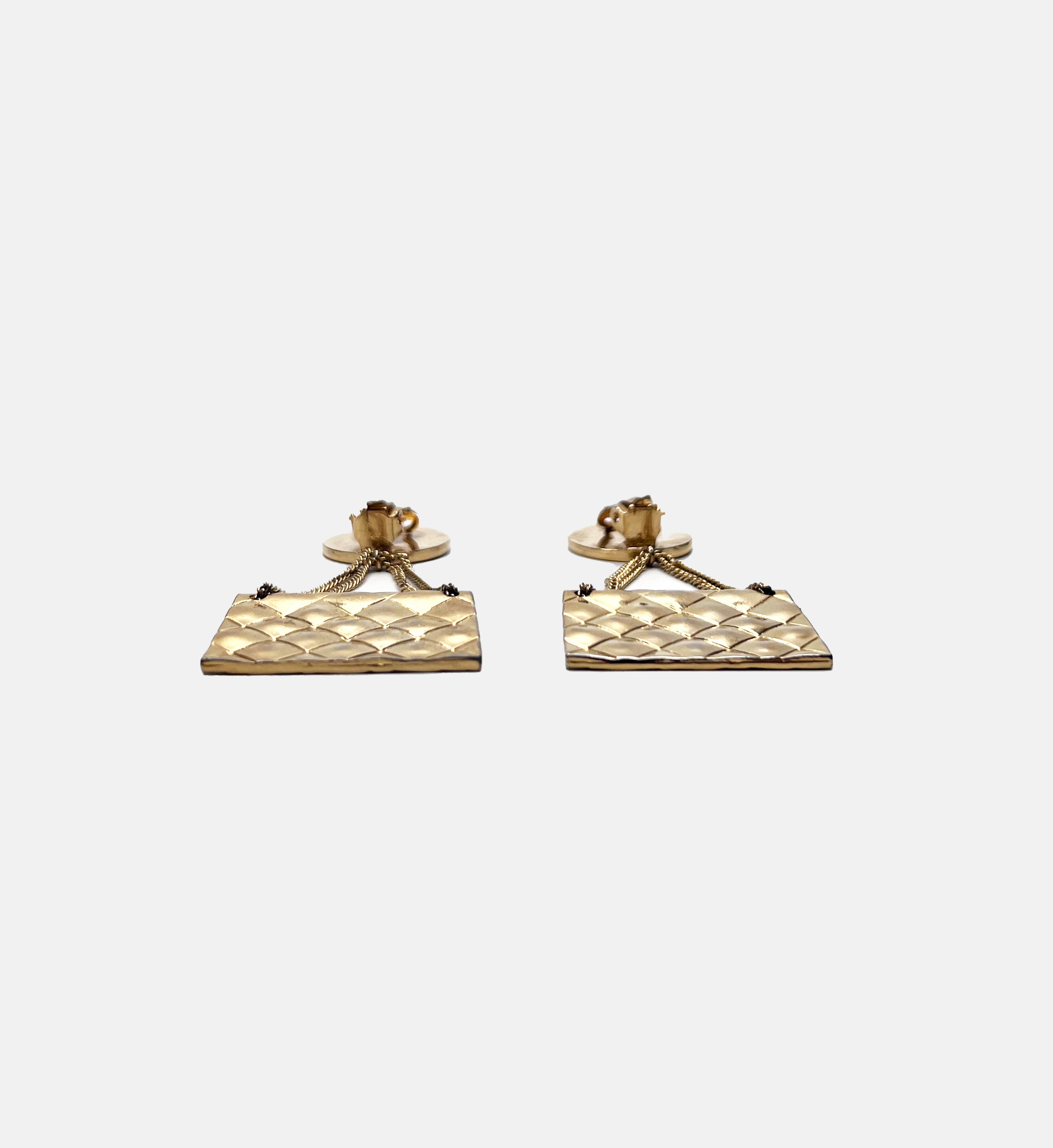 Vintage 1980 CC Clip on Earrings 24K Gold Plated