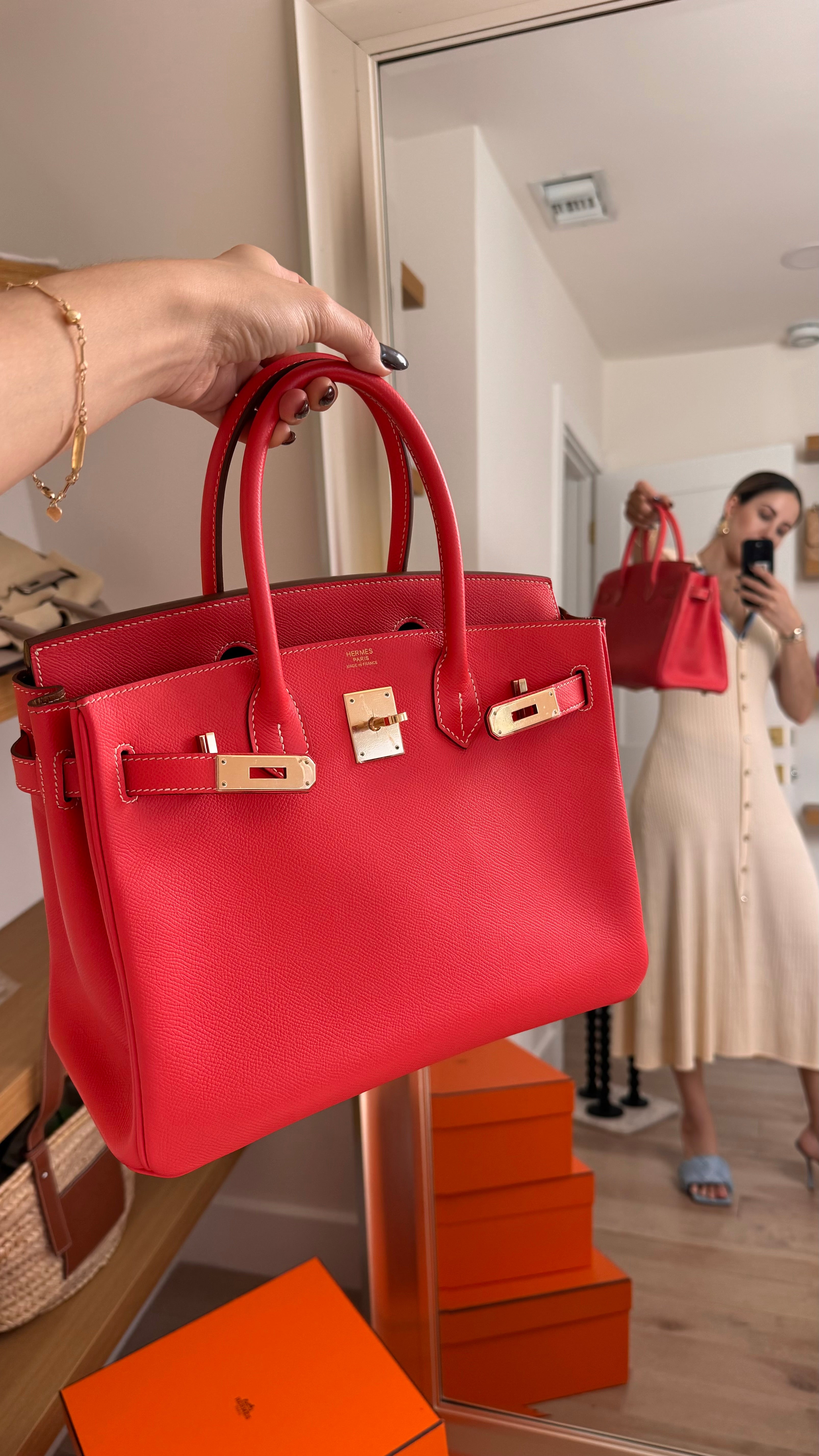 Hermès Birkin 30 Epsom Rose Jaipur GHW