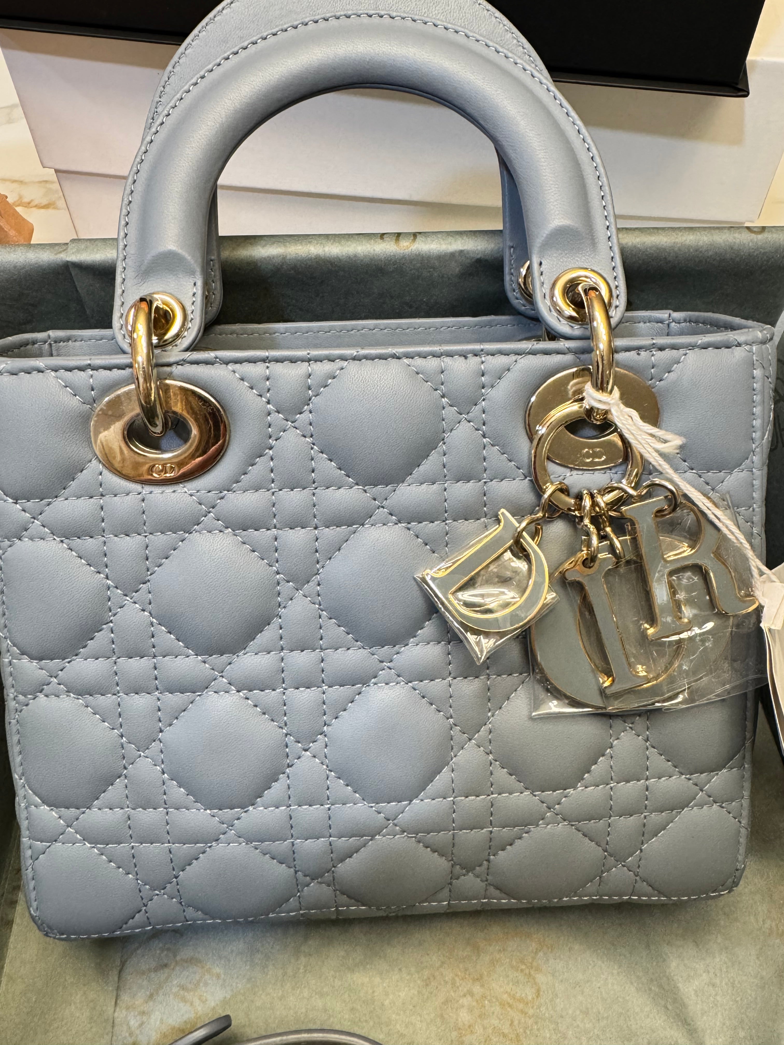 Lady Dior Small in Smoky Blue Cannage Lambskin with GHW