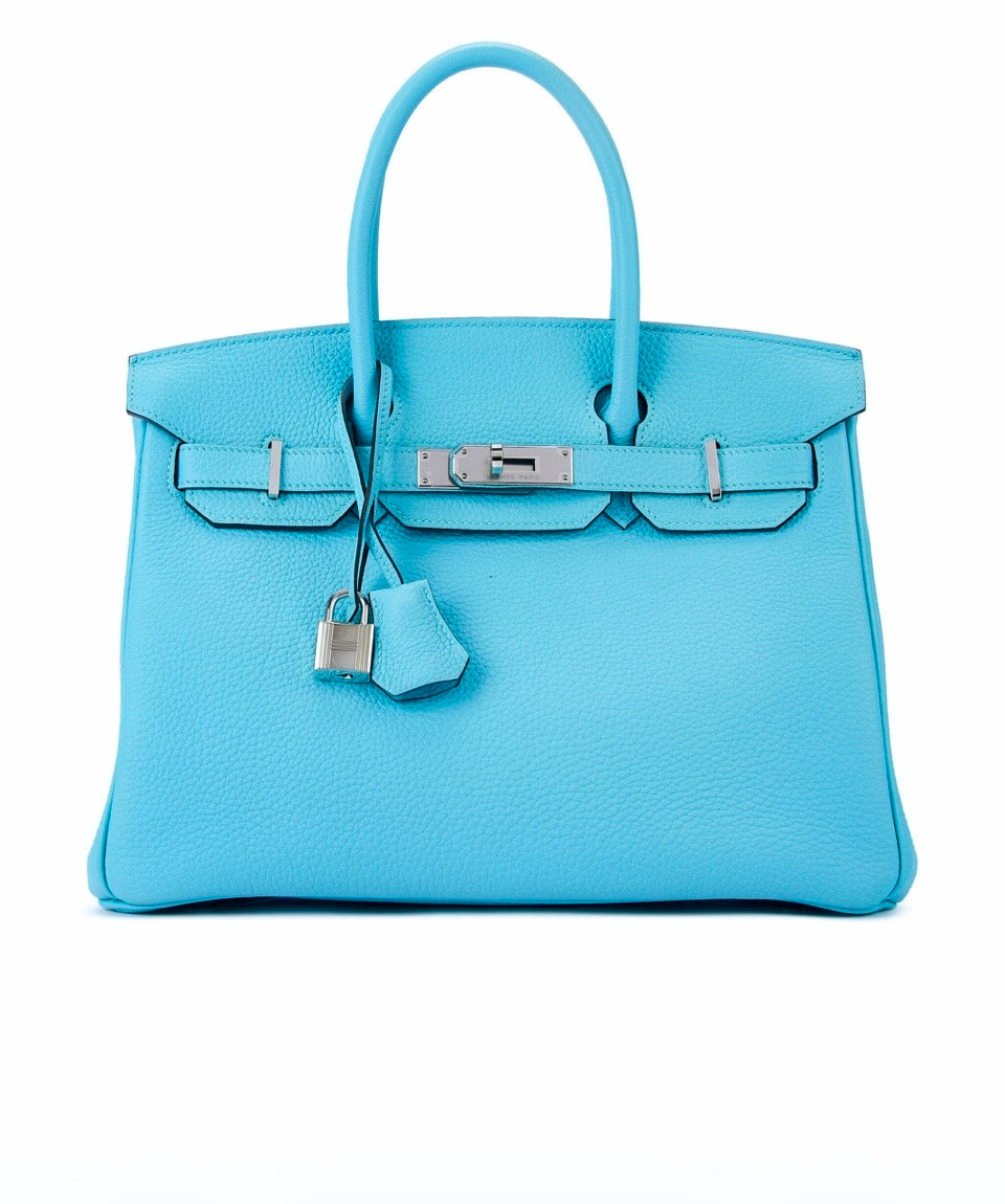 Hermès Birkin 30 Blue Atoll Togo Leather PHW
