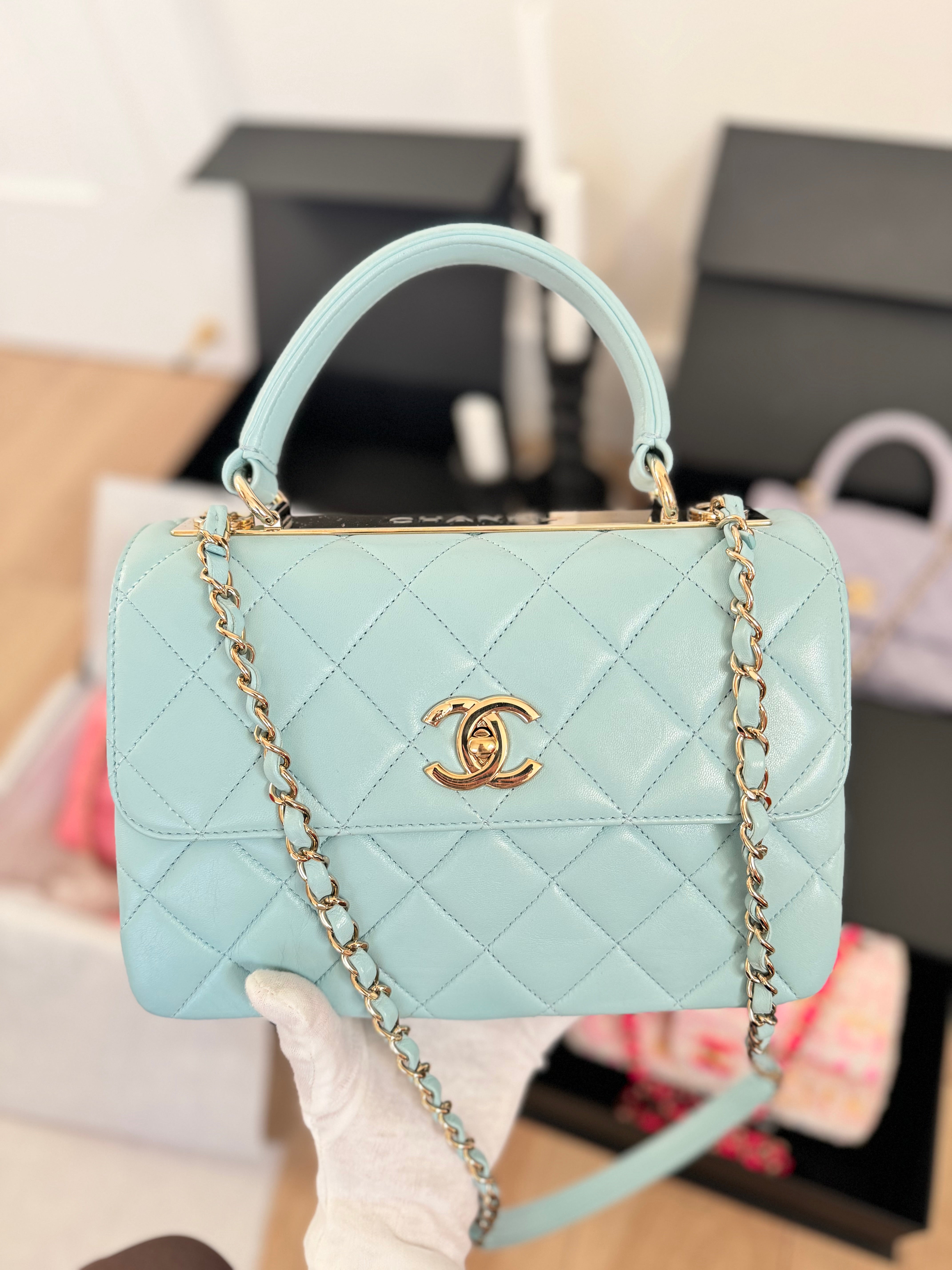 Trendy Small in Tiffany Blue in Lambskin with GHW