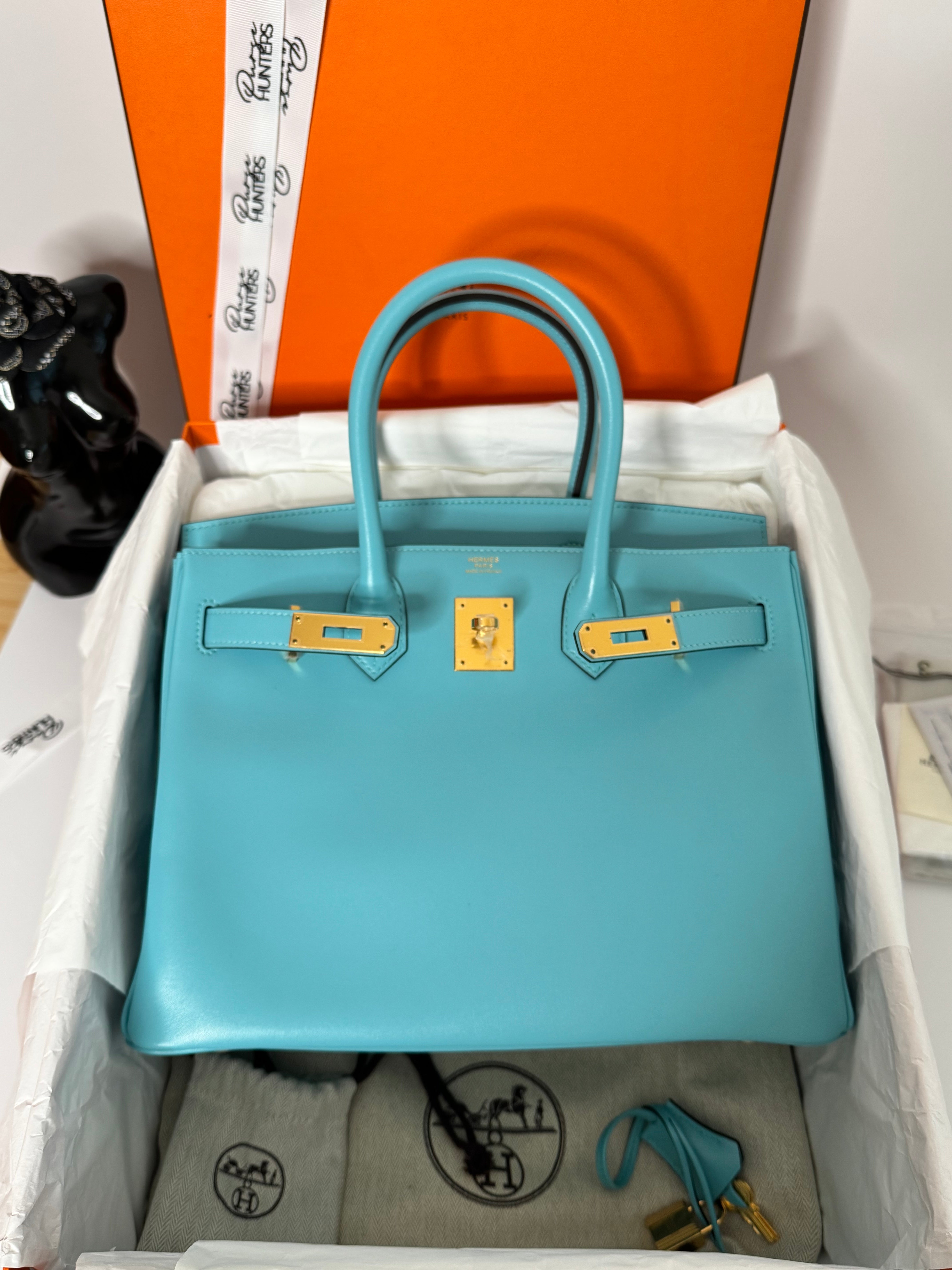 Hermès Birkin 30 Blue Atoll Tadelact Leather GHW