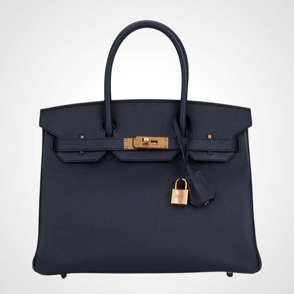 Hermès Birkin 30 Bleu Indigo Epsom Rose Gold Hardware