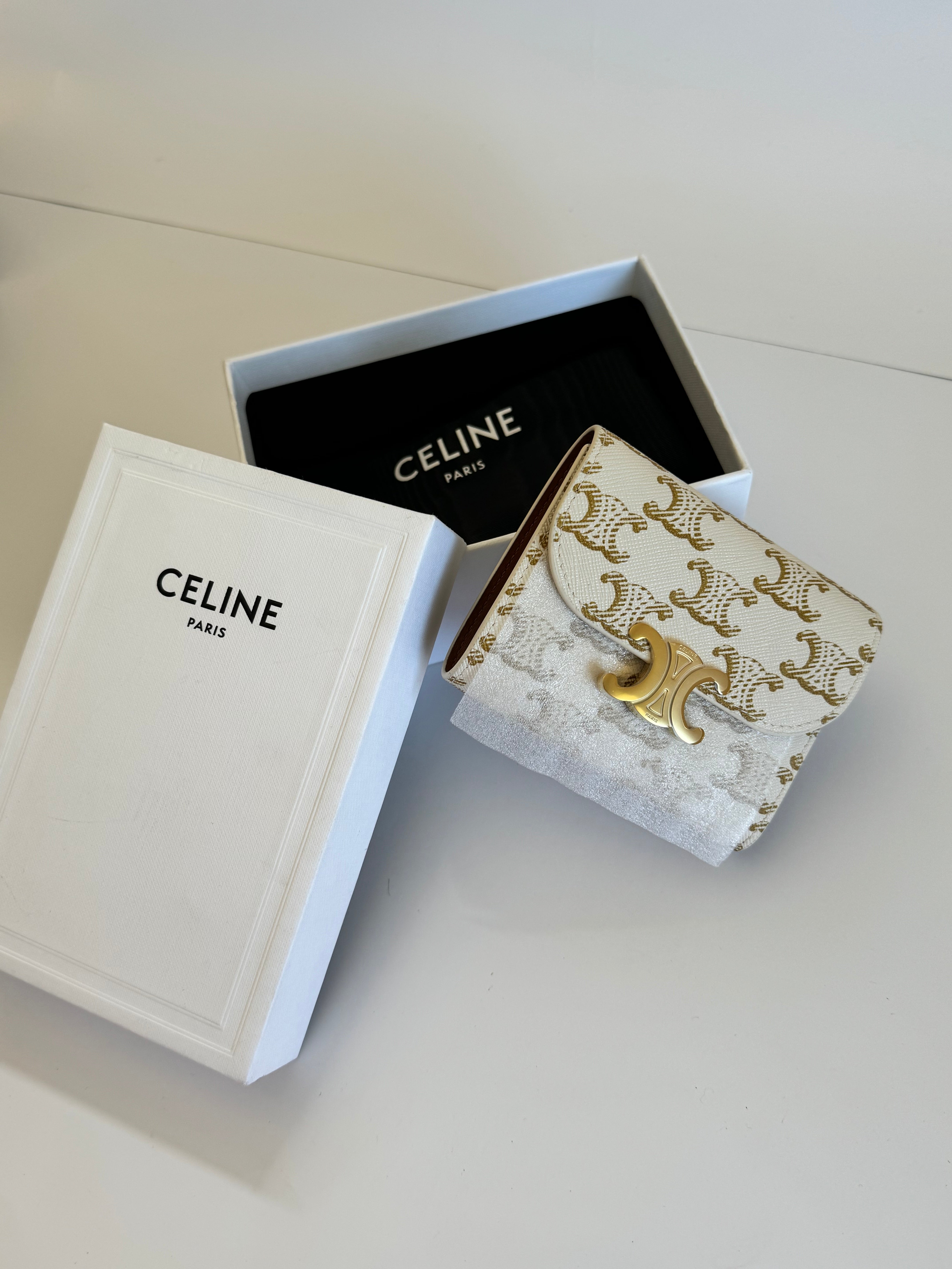 Celine SMALL FLAP WALLET TRIOMPHE IN TRIOMPHE CANVAS