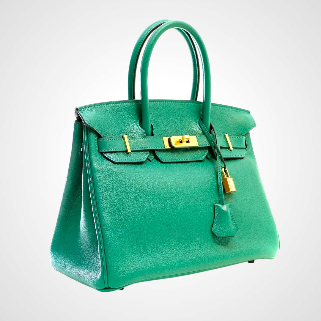 Hermès Birkin 30 Evergrain Vert Vertigo Gold Hardware