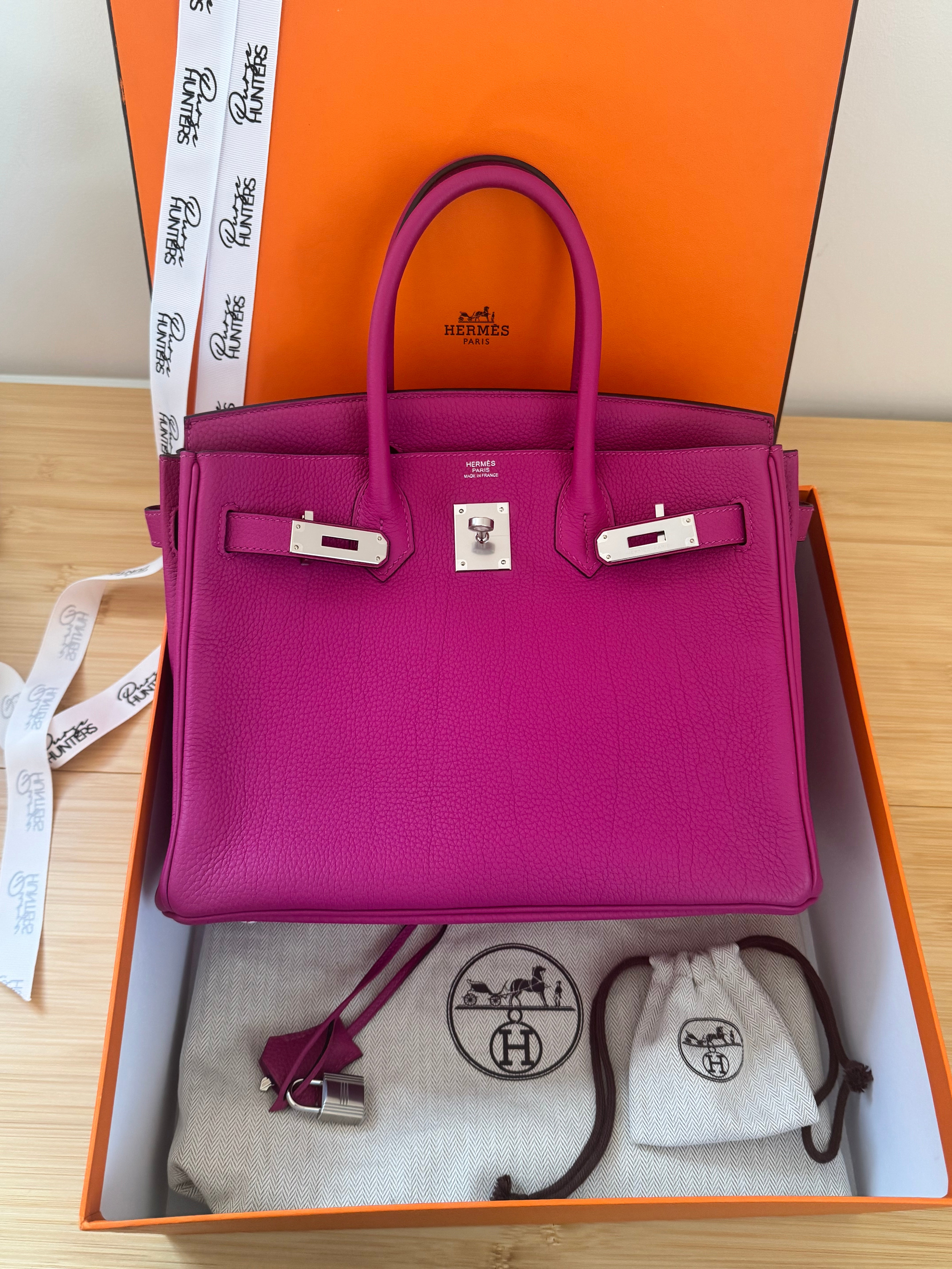 Hermès Rose Pourpre 30 in Togo PHW stamp A