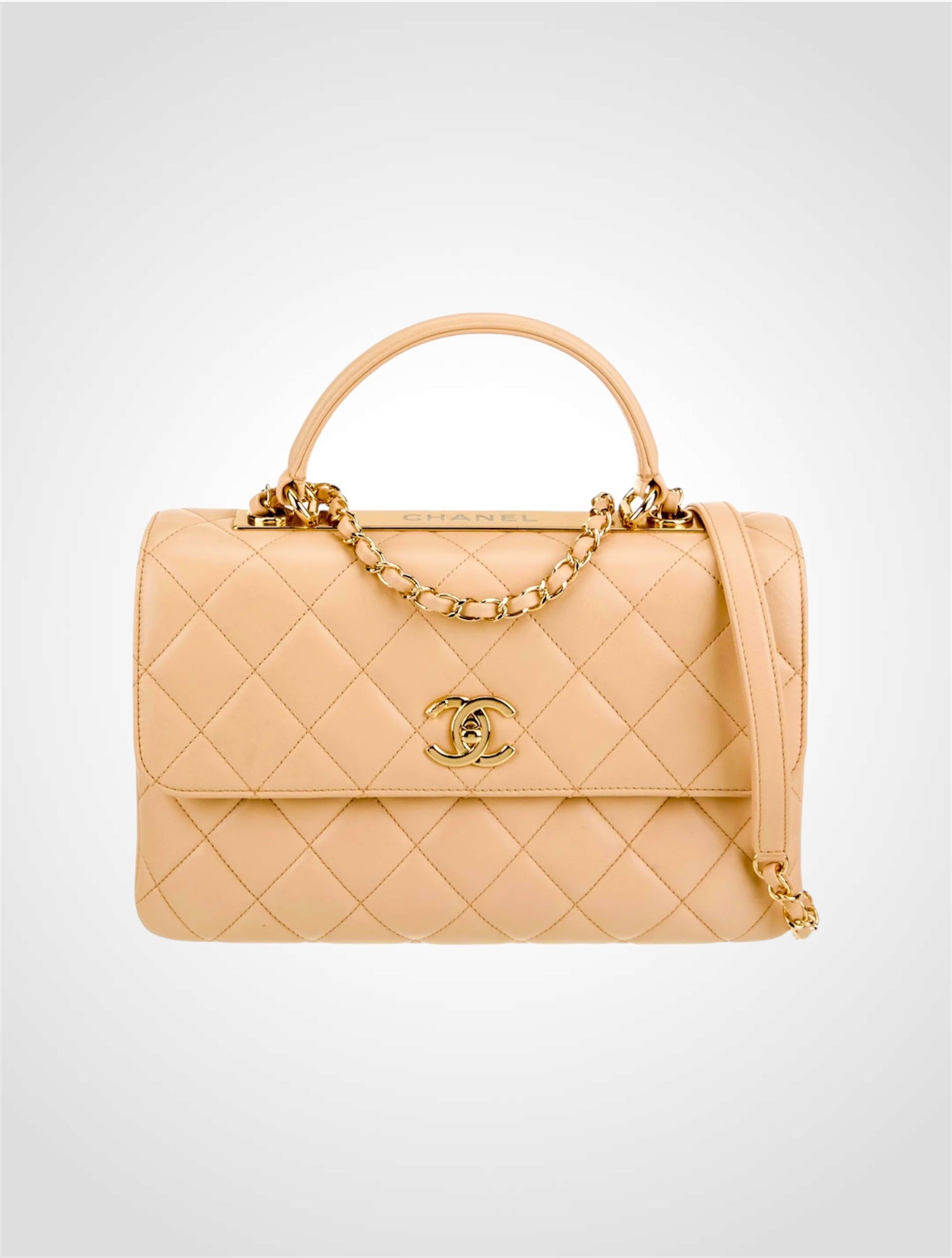 Trendy Medium Lambskin in Beige With GHW