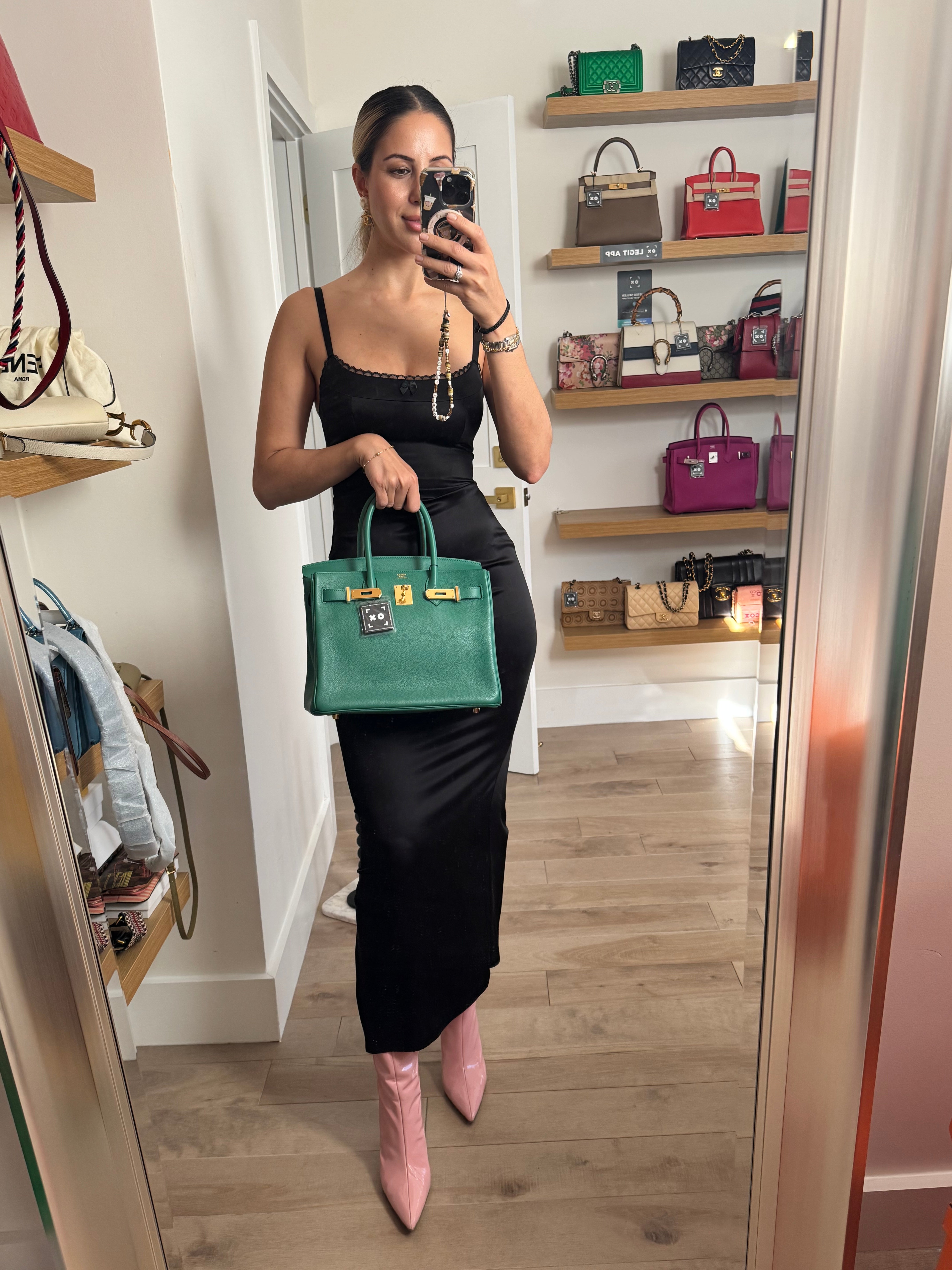 Hermès Birkin 30 Evergrain Vert Vertigo Gold Hardware