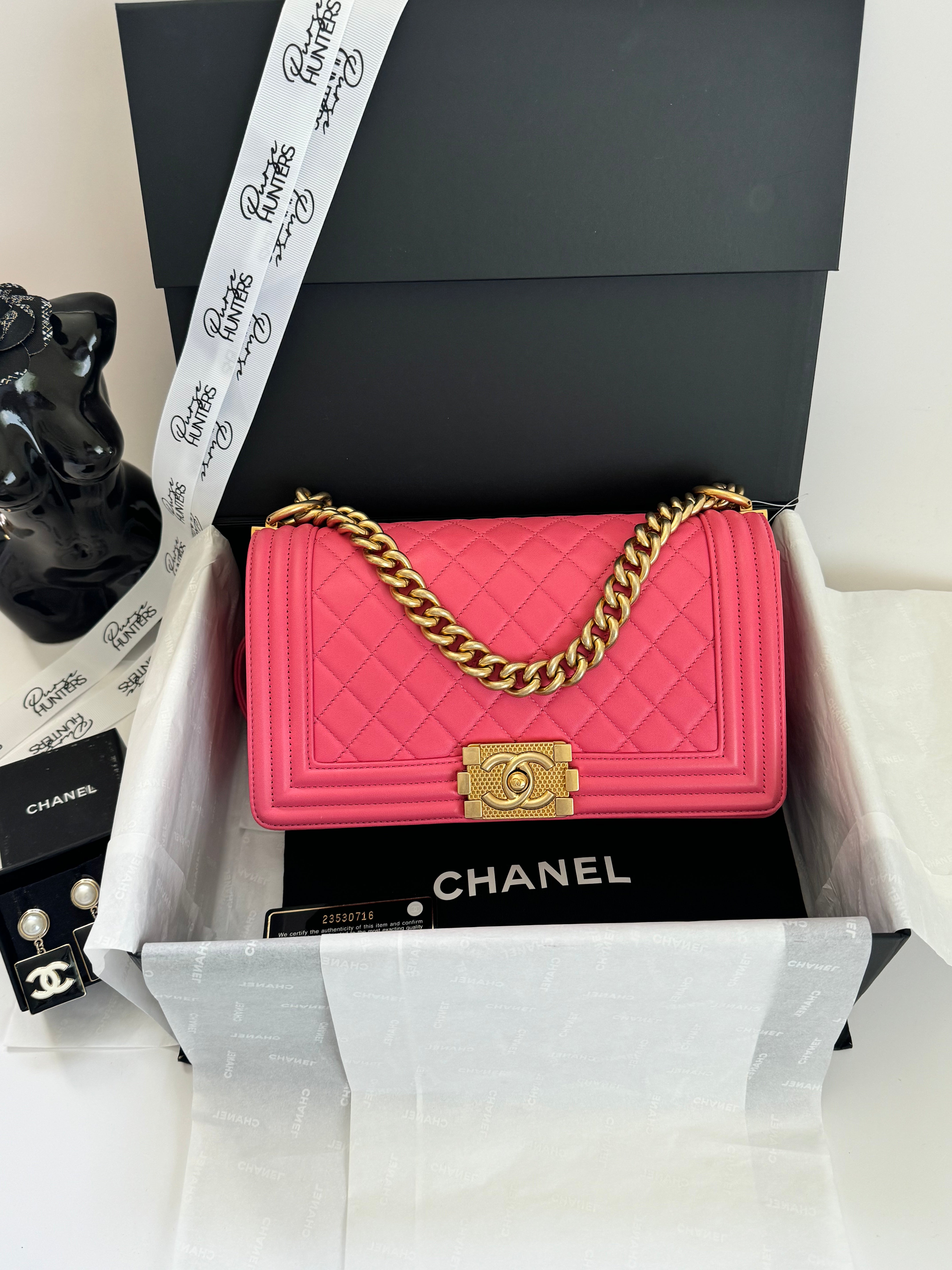 Le Boy Old Medium in Baby Pink Lambskin Gold Hardware