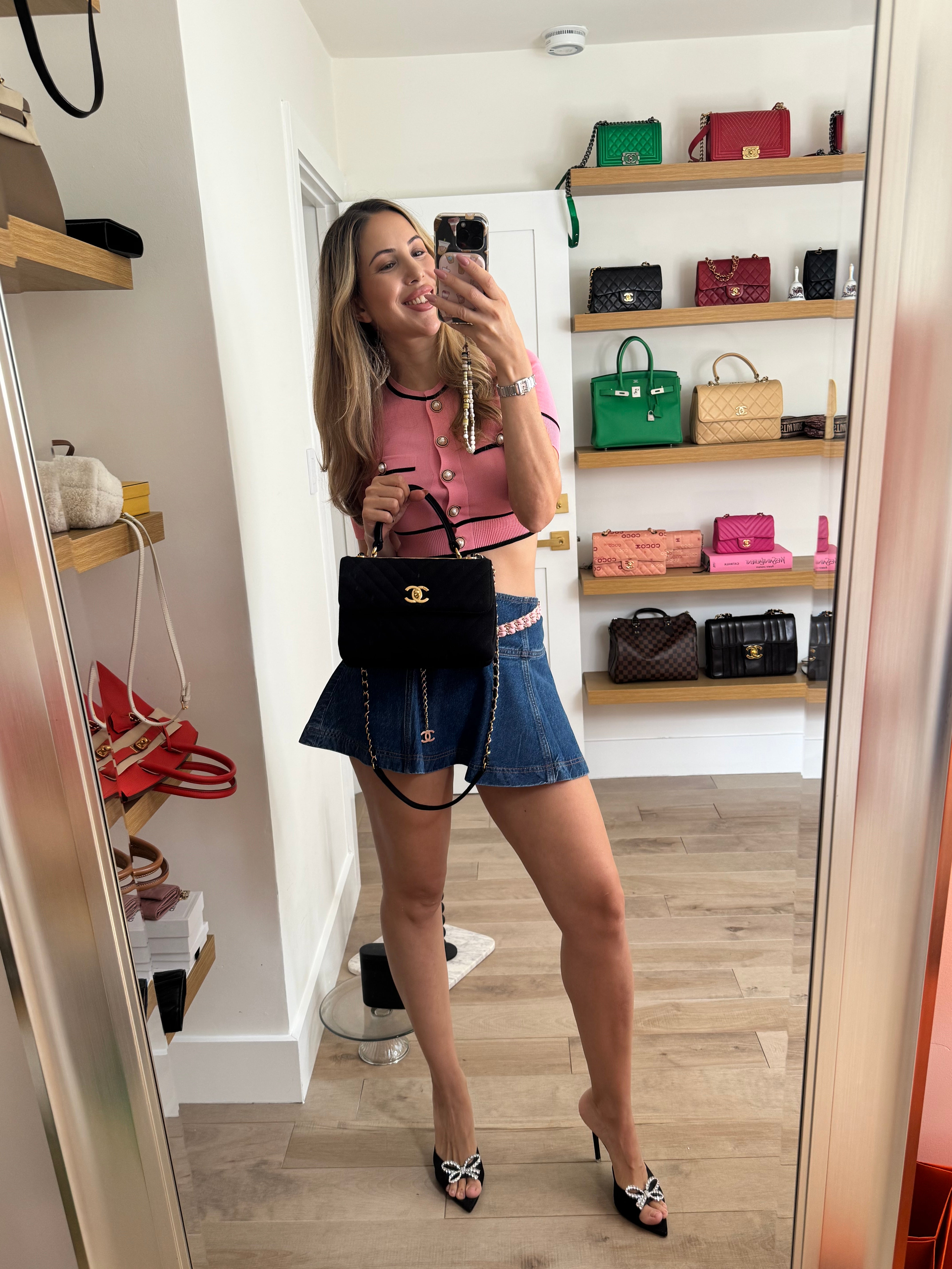Trendy Small Chevron in Black Jersey GHW