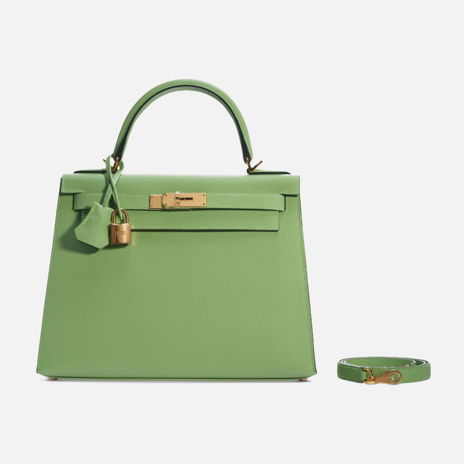 Hermès Kelly 28 Vert Criquet Epsom Ghw Sellier