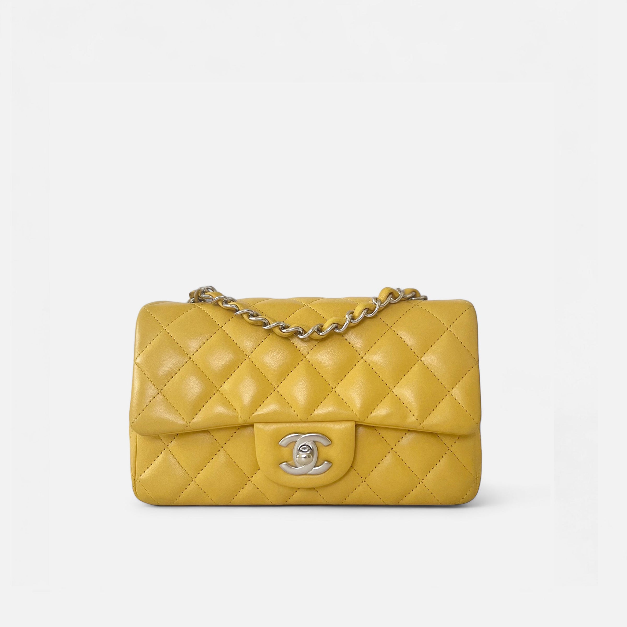 CC Classic Mini Rectangular Flap in Light Yellow with SHW