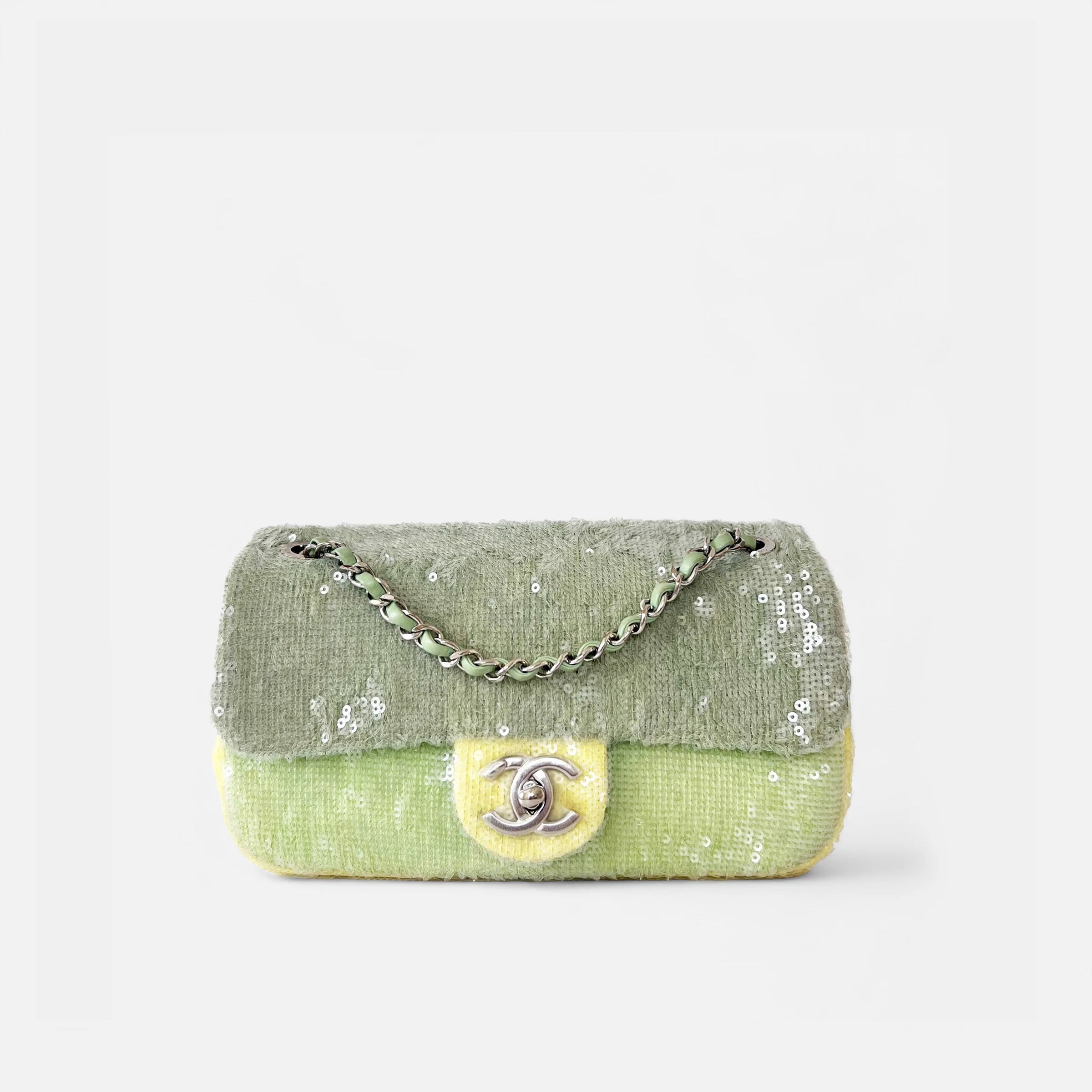 CC Sequin Waterfall Flap Mini Green Light Green Yellow