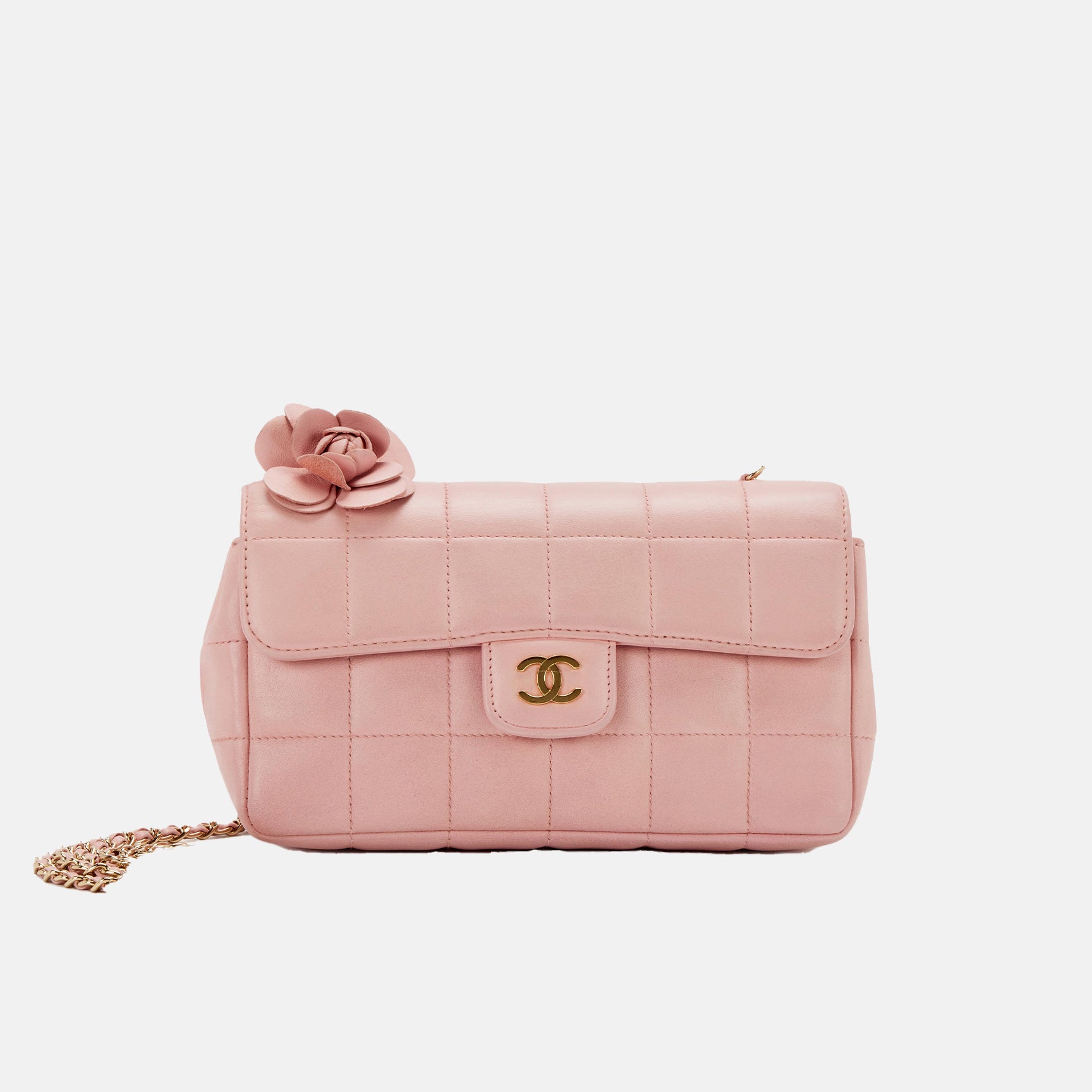 CC Chocolate Bar Camellia Mini Flap Bag