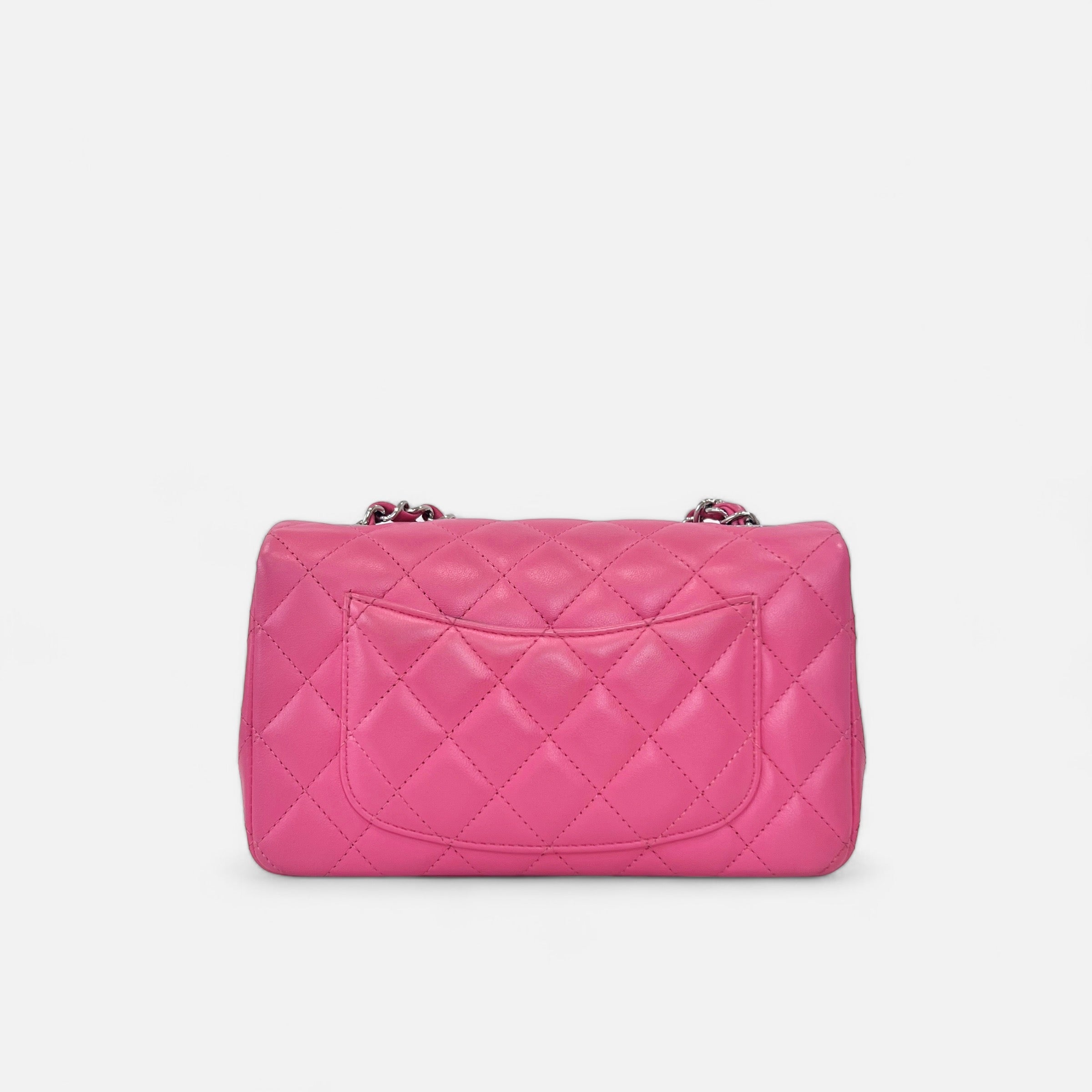 CC Mini Rectangular in Pink Lambskin SHW