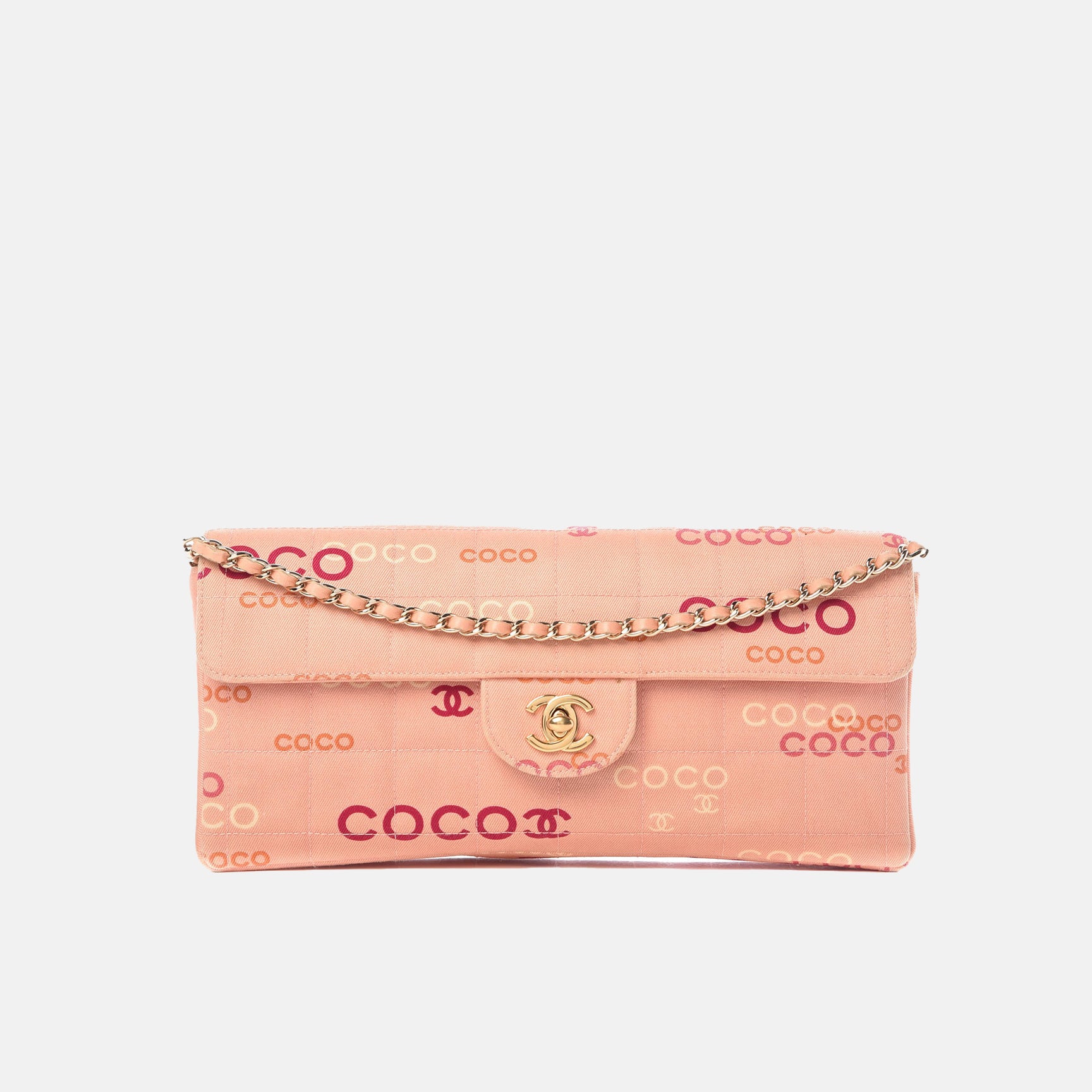 CC Pink Canvas COCO East West Choco Bar Shoulder Bag