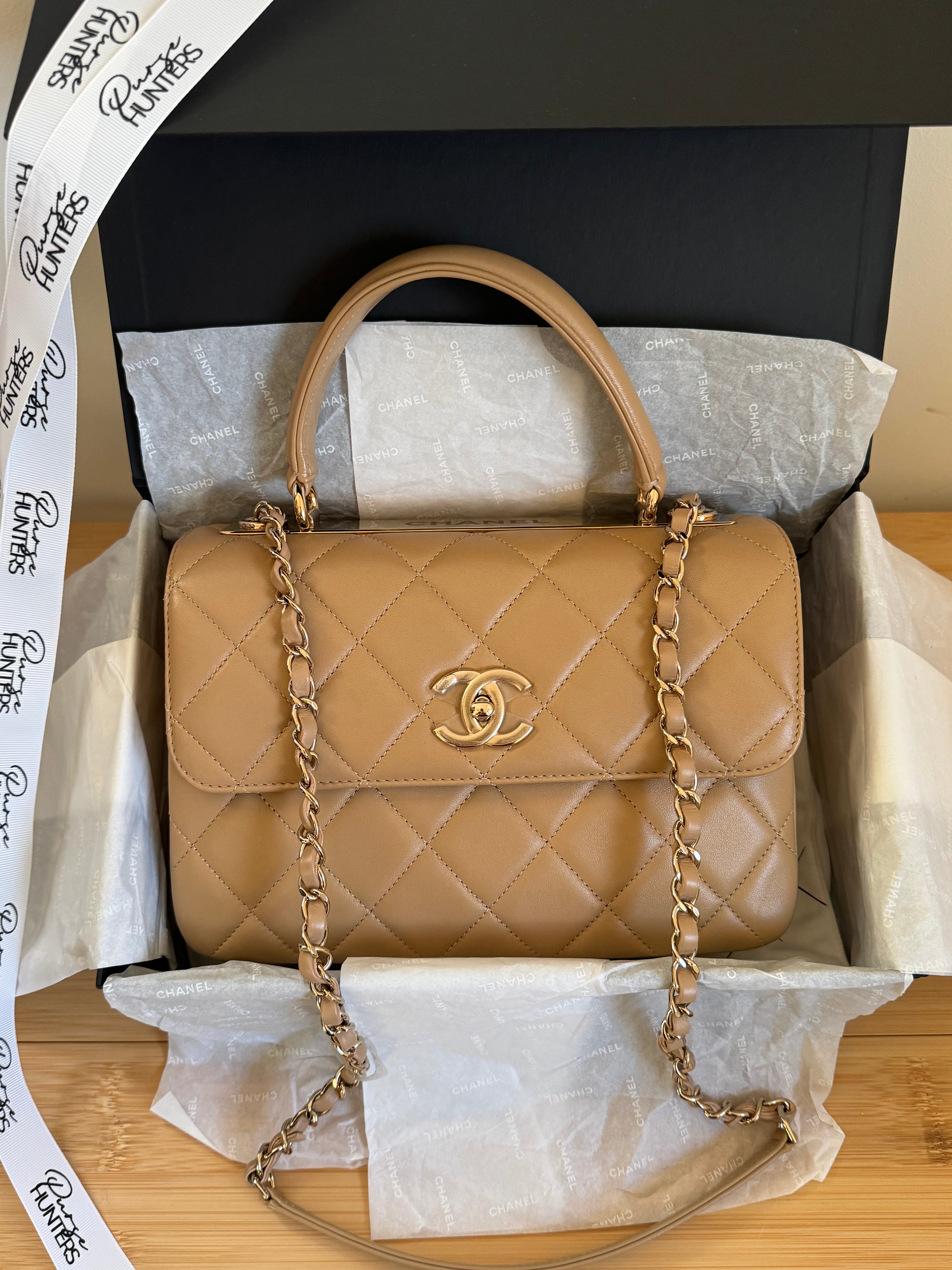 24S Trendy Small in Dark Beige Lambskin GHW