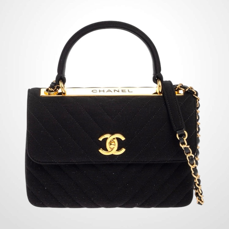 Trendy Small Chevron in Black Jersey GHW