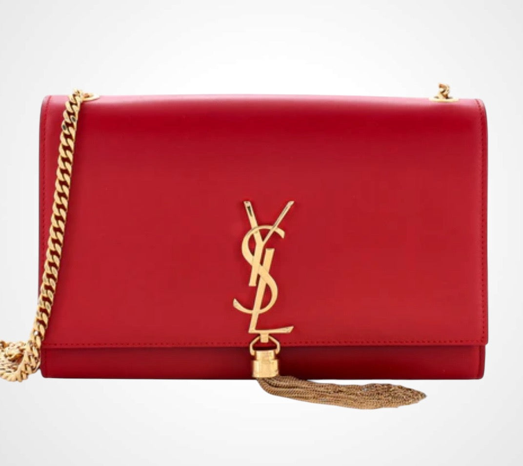 YSL Kate Medium Tassel in Red Leather