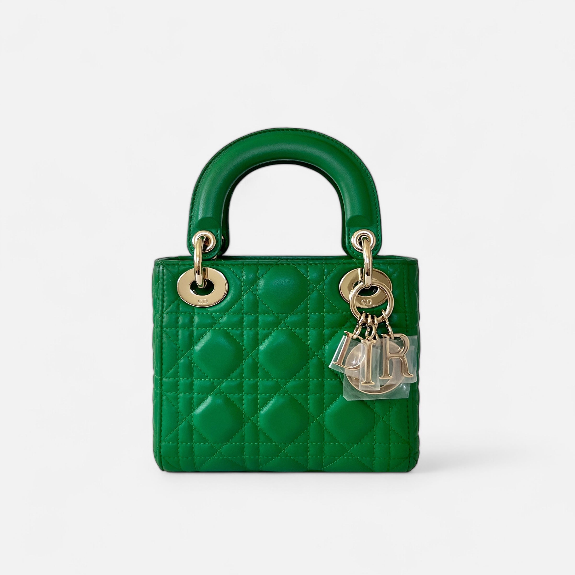 Lady Dior Mini in Green Lambskin with GHW