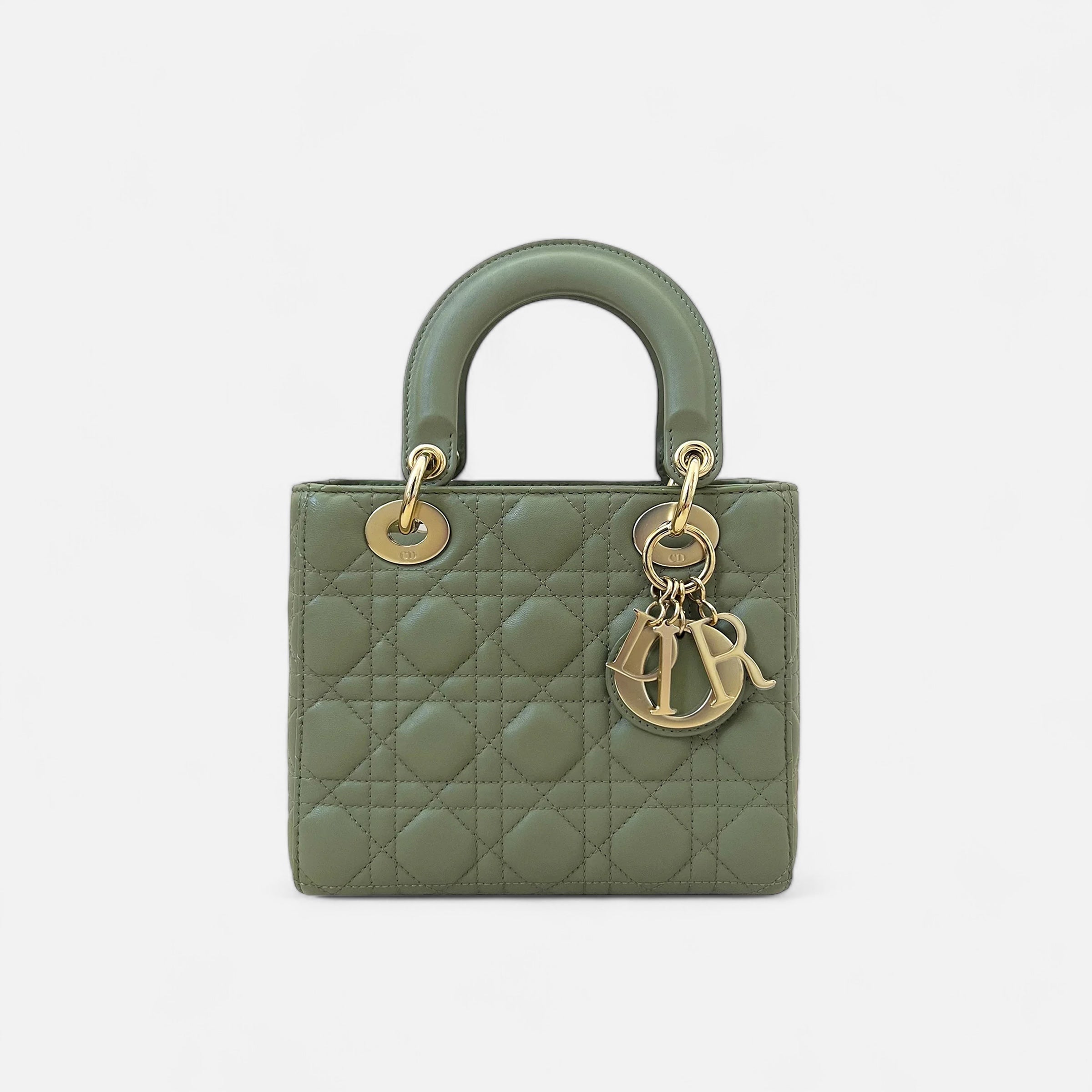 Lady Dior Small in Green Lambskin with GHW