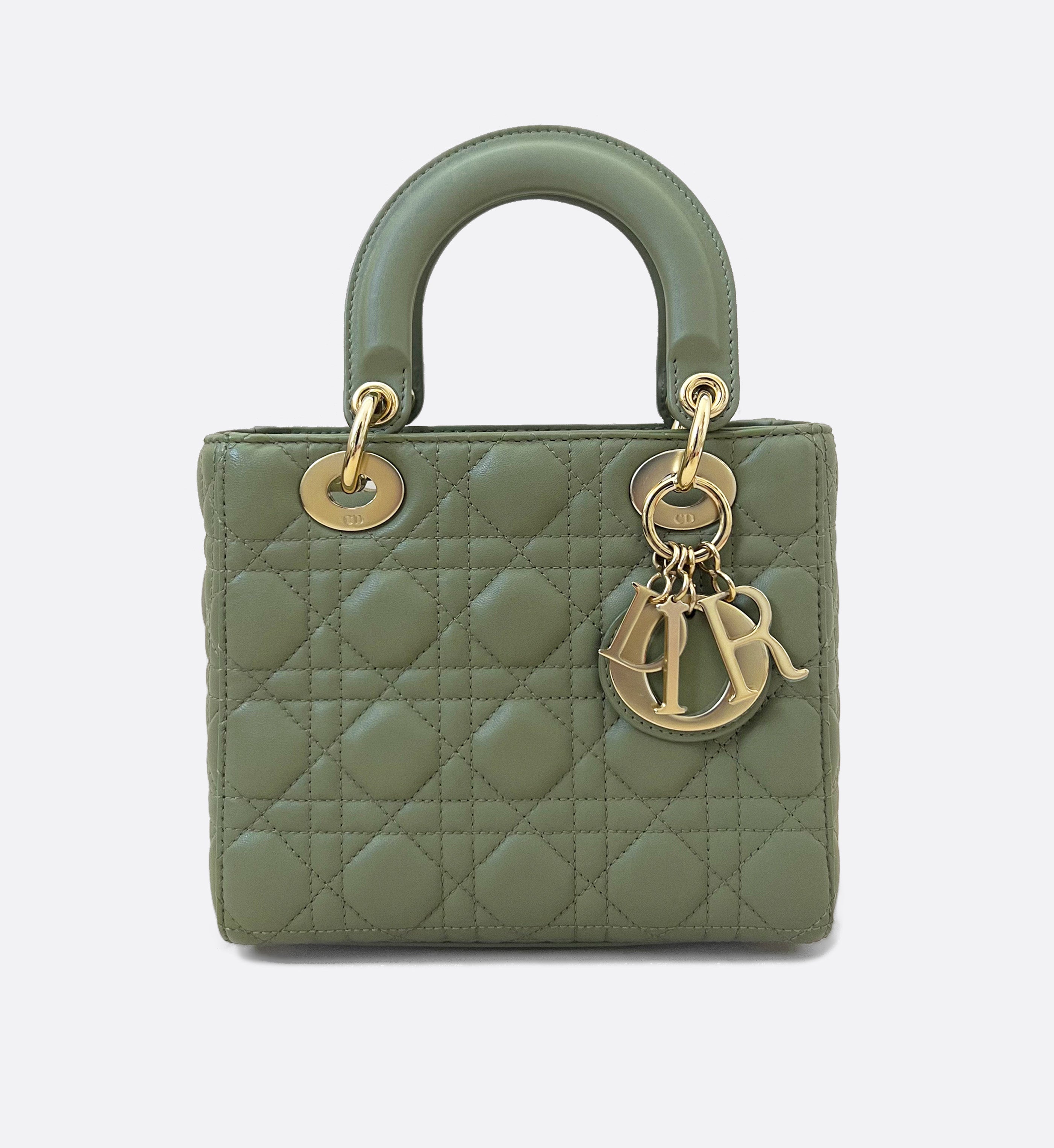 Lady Dior Small in Green Lambskin with GHW