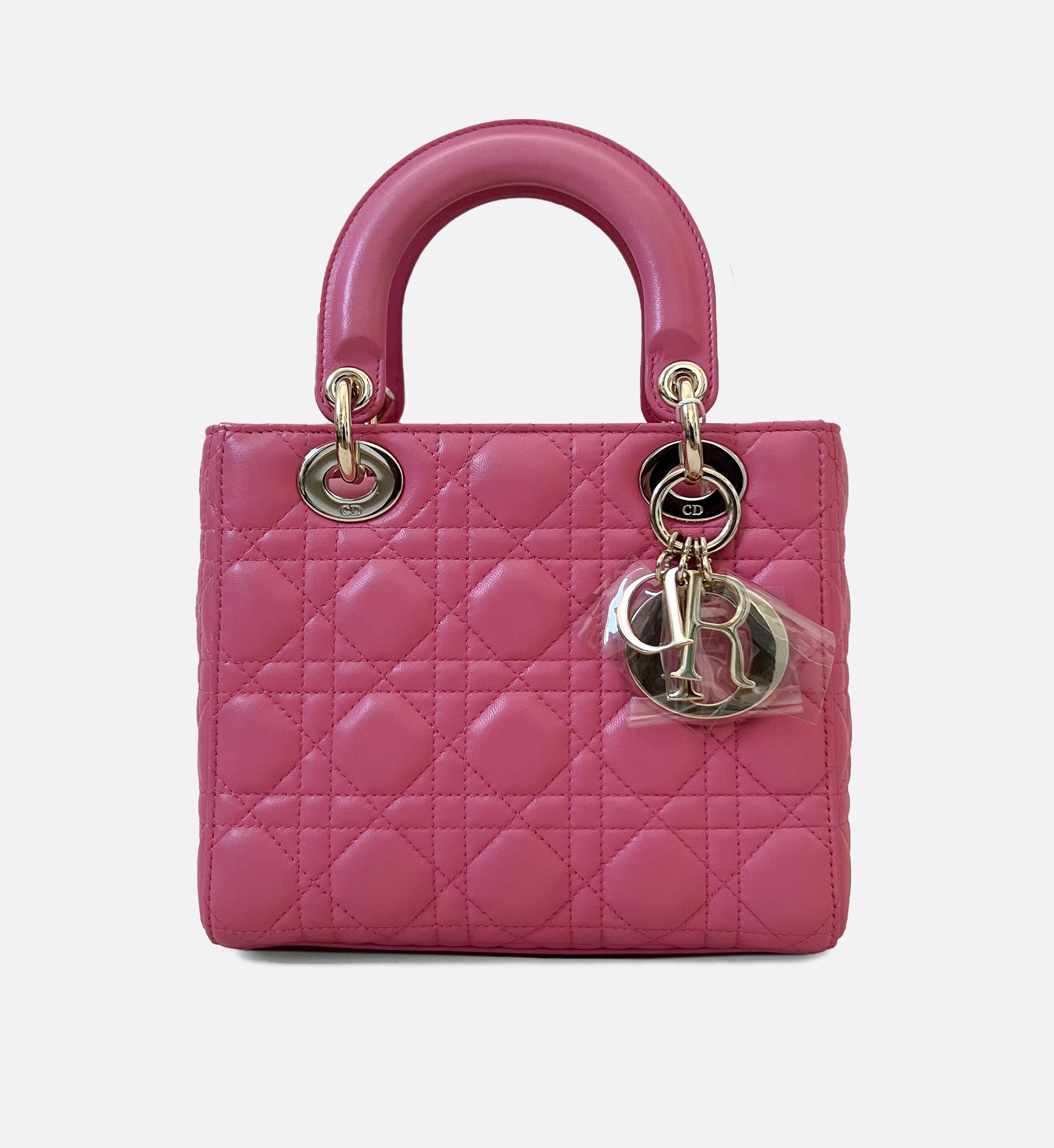 Lady Dior Small in Pink Lambskin with GHW